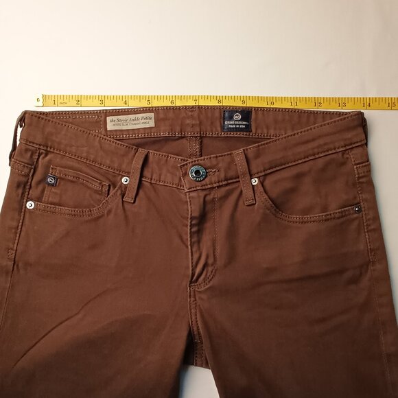 Adriano Goldschmied Jeans Size 26/4 The Stevie Ankle Petite Slim Straight Brown - Picture 7 of 10